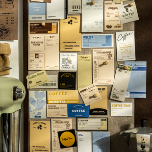 番茄酱少女可书写贴纸包 文艺咖啡票据外卖留言记事标记手帐贴画