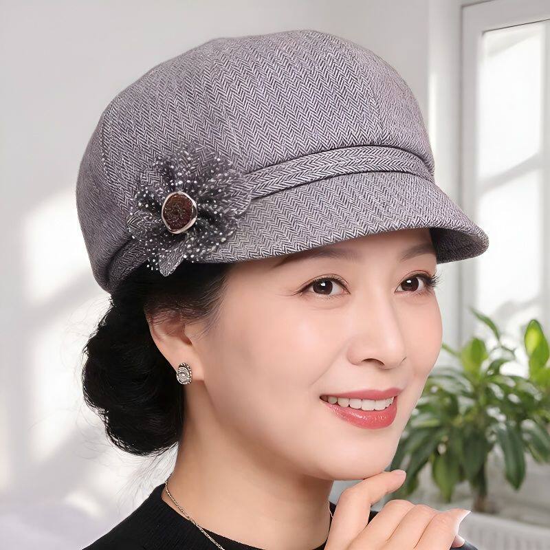中老年人帽子老人奶奶妈妈春秋休闲贝雷帽布帽中老年时装鸭舌帽