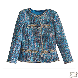 刘雯同款 小香风外套 缝边款 粗花呢面料 墨绿色女 外衣 手工定做