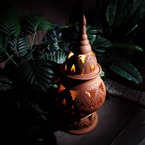 西双版纳非遗傣陶宫灯庭院室内装饰氛围灯饰摆件傣族泰式东南亚风