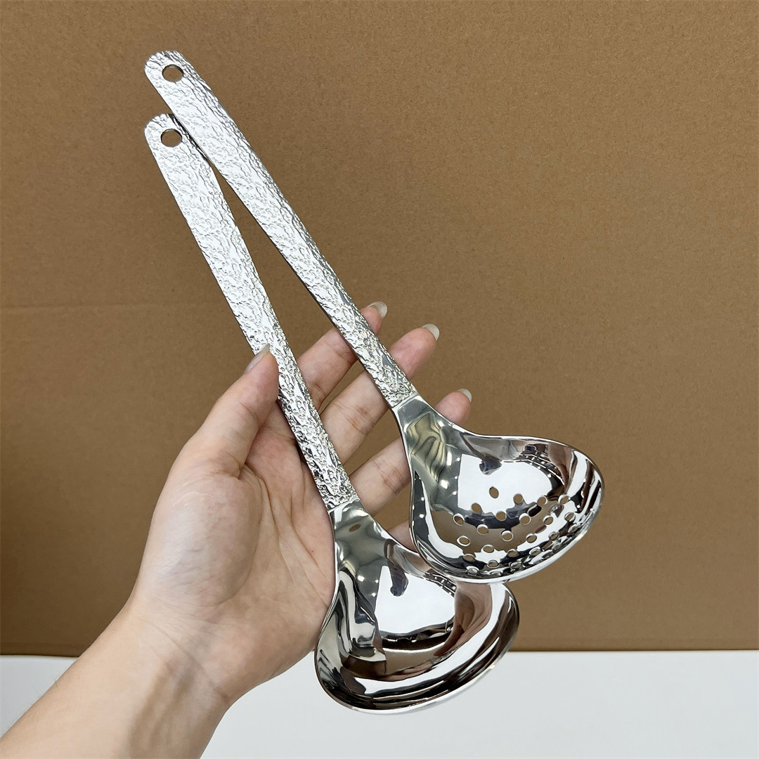 鎏金纹火锅汤漏勺火锅漏勺厨房粥勺盛汤勺子精致高档汤勺大号盛汤