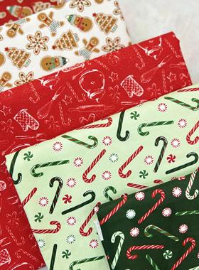 新款圣诞花型全棉数码活性直喷印刷家居布料高配纯棉八安帆布珠帆