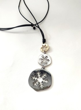 美国棉麻圆片双层可调节长短吊坠