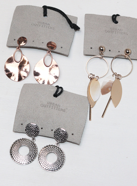 美国urban outfitters耳环三款小众设计earrings