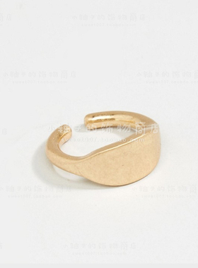 男士中性风纯铜开口磨砂金色戒指