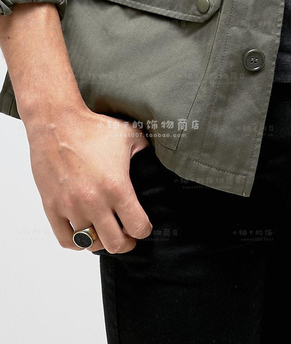 男士复古符号圆形戒指