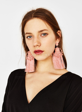 西班牙bershka oasis女士 夸张流苏耳坠 04090023520