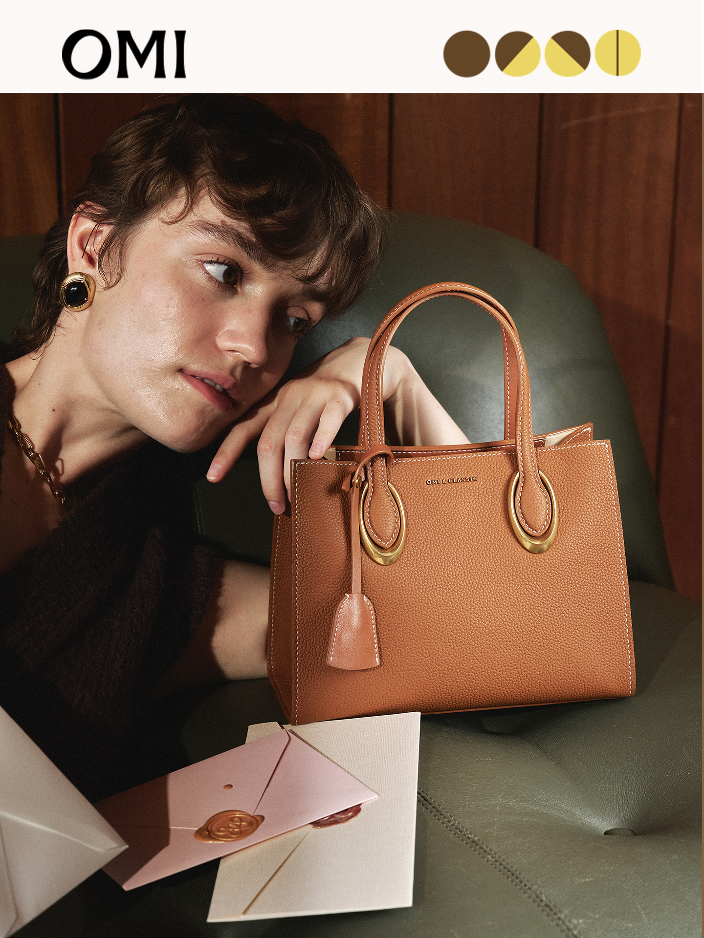 专柜发货 OMI欧米箱包OMI箱包新款时尚复古气质女士百搭手提包