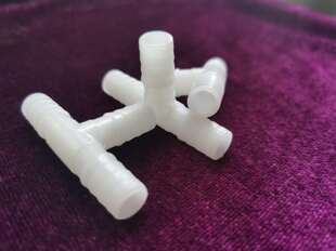 纳米微孔曝气管增氧曝气管软管配件 加厚12mm正三通管件气纳米盘