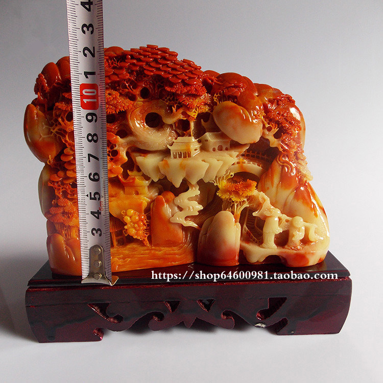 특별 가격 SHOUSHAN 돌 조각 풍경 장식품 PINGBU QINGYUN 장식품 집 옥 공예품 선물 장식품 무료 배송