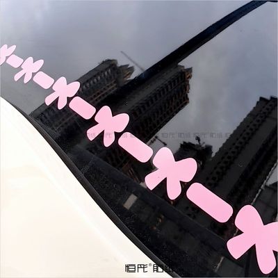 电动车三轮装饰车身改装贴纸蝴蝶爱心虚线条车贴个性可爱摩托017