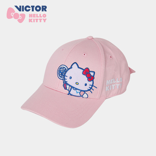 VICTOR威克多帽子HELLO KT213 KITTY凯蒂猫联名系列运动鸭舌帽