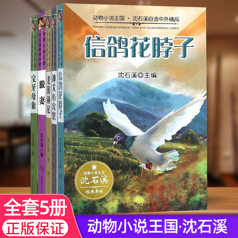动物小说王国沈石溪中外精品课外阅读信鸽花脖子神犬小宾果狼妻宝牙母象老猴赫尼儿童文学书籍湖南少年儿童出版社