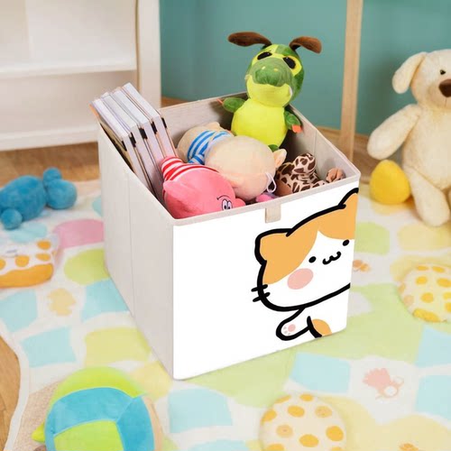 卡通儿童玩具收纳箱布艺特大号收纳盒储物箱有盖整理箱衣箱ins风