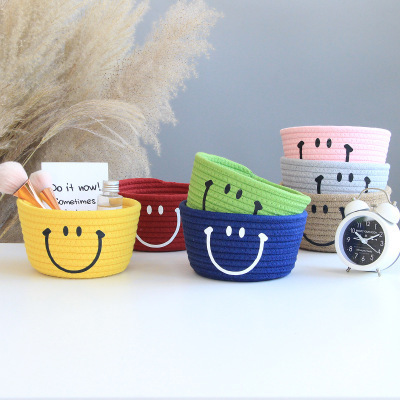 ins风表情棉线笑脸玄关收纳框