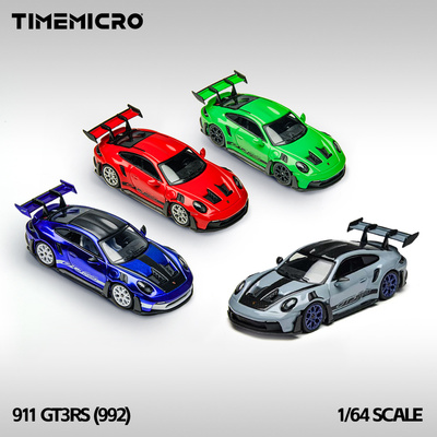 TimeMicro1:64保时捷992 GT3 RS 圣马力诺蓝 红 仿真合金汽车模型