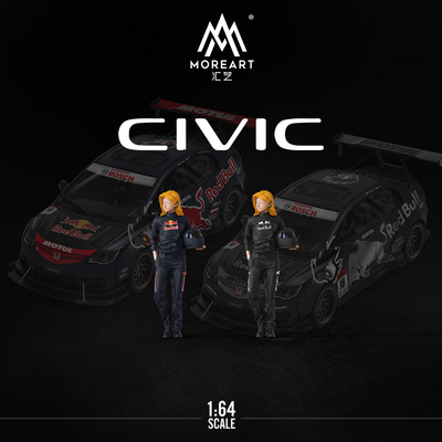 时光TM1:64本田思域爆改红牛 魔爪 万宝路 赛车风仿真合金车模