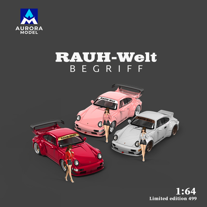 AM 1:64 保时捷964 糖果粉 珠光白 金属红 素色合集 合金车模