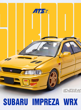 爱特斯-ATS1:64 斯巴鲁 IMPREZA WRX 黄色 黑色 合金车模 可开盖