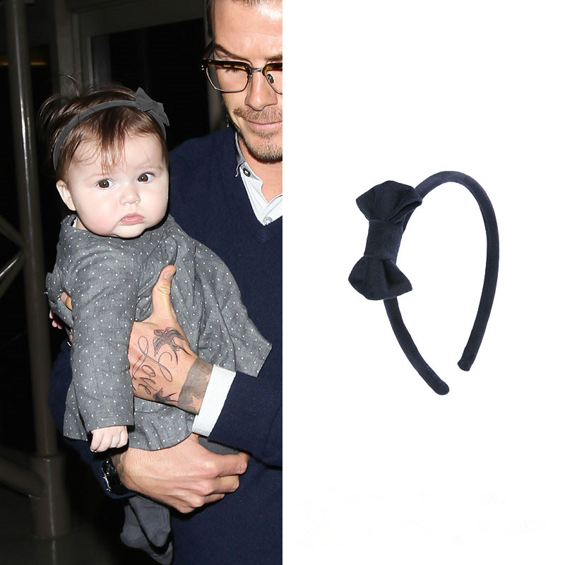 可爱酒红丝绒蝴蝶结防滑手工发箍