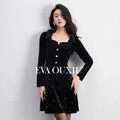 限时直降 伊华欧秀丝绒连衣裙45KAQ5640