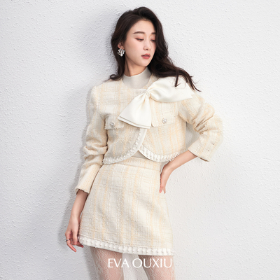 【限时直降】伊华欧秀蝴蝶结小香风套装女两件套51WTZ5289