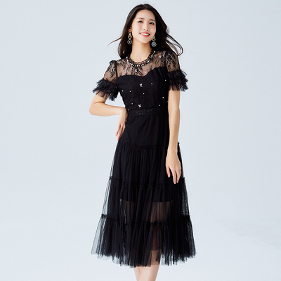 【限时直降】伊华欧秀黑色连衣裙32WAQ3259