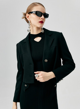 【限时直降】伊华欧秀短款西装外套E31AS9695
