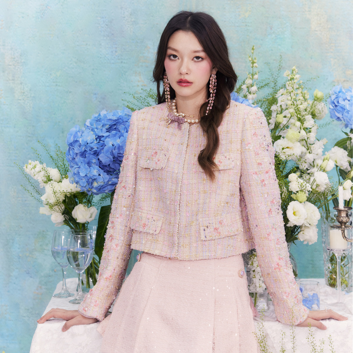 【限时直降】伊华欧秀粉色粗花呢小香风短外套530LS0009,女装/女士精品,短外套,淘宝优惠券,粉丝福利购,淘宝优惠卷