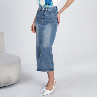 OUXIU/欧袖中长裙直筒裙街头风