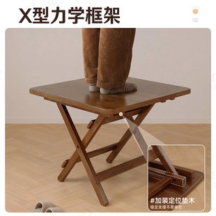 实木折叠桌正方形吃饭桌家用四方桌小户型简易餐桌新型可折叠桌子