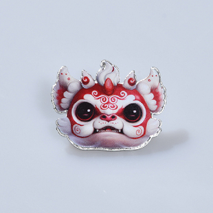 貔貅 山海经神兽胸针一套5个 白泽 鲲 凤凰 麒麟