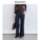 春季 新款 美式 Migaino曼娅奴女装 复古高腰宽松直筒牛仔裤 MQ12NC006