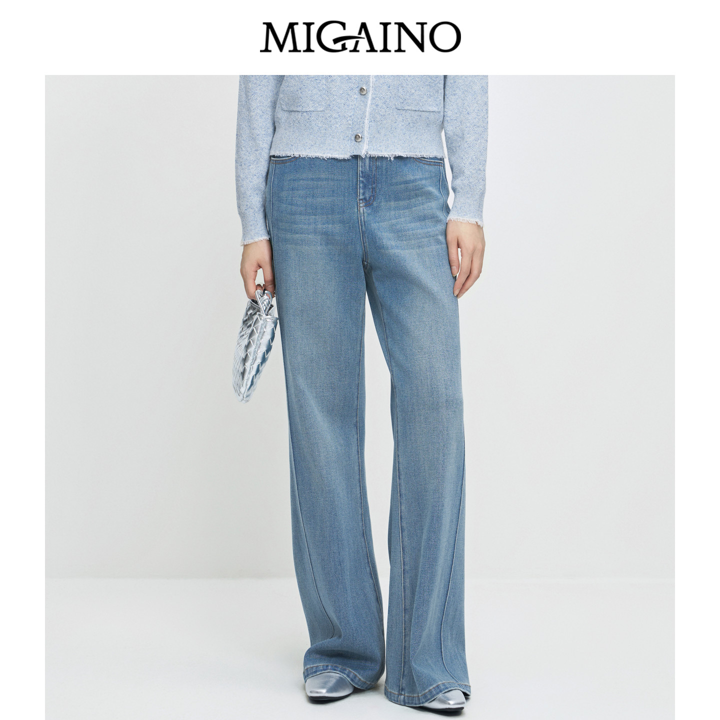 Migaino曼娅奴女装秋冬新款水洗复古高腰显瘦宽松牛仔裤MP42NC020,女装/女士精品,牛仔裤,淘宝优惠券,粉丝福利购,淘宝优惠卷