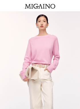 Migaino曼娅奴女装冬新款纯羊毛宽松简约百搭毛衣MO42WH214