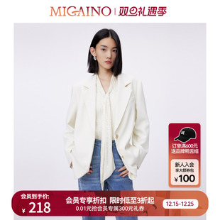 新款 女春季 气质别致雪纺上衣MO12AC029 衬衫 Migaino曼娅奴法式