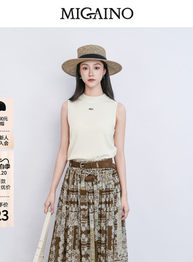Migaino曼娅奴女装2026夏新款气质感简约休闲无袖针织衫MQ22KW210