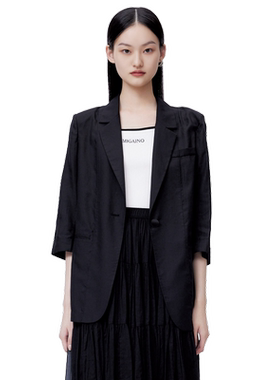 Migaino曼娅奴西装外套女春夏新款气质莱赛尔西服MO12SA041