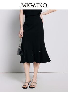 【商场同款】Migaino曼娅奴女装高腰显瘦优雅包臀半身裙MP22EB023