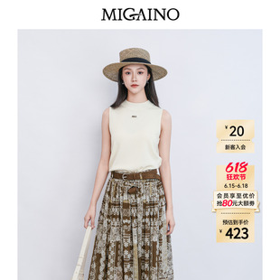 Migaino曼娅奴女装2026夏新款气质感简约休闲无袖针织衫MQ22KW210