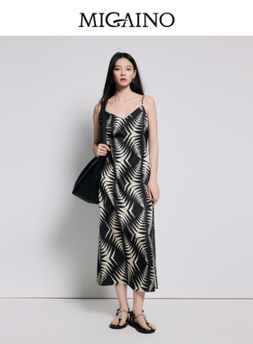 【商场同款】Migaino曼娅奴女装高级感时尚吊带连衣裙MP22DD099
