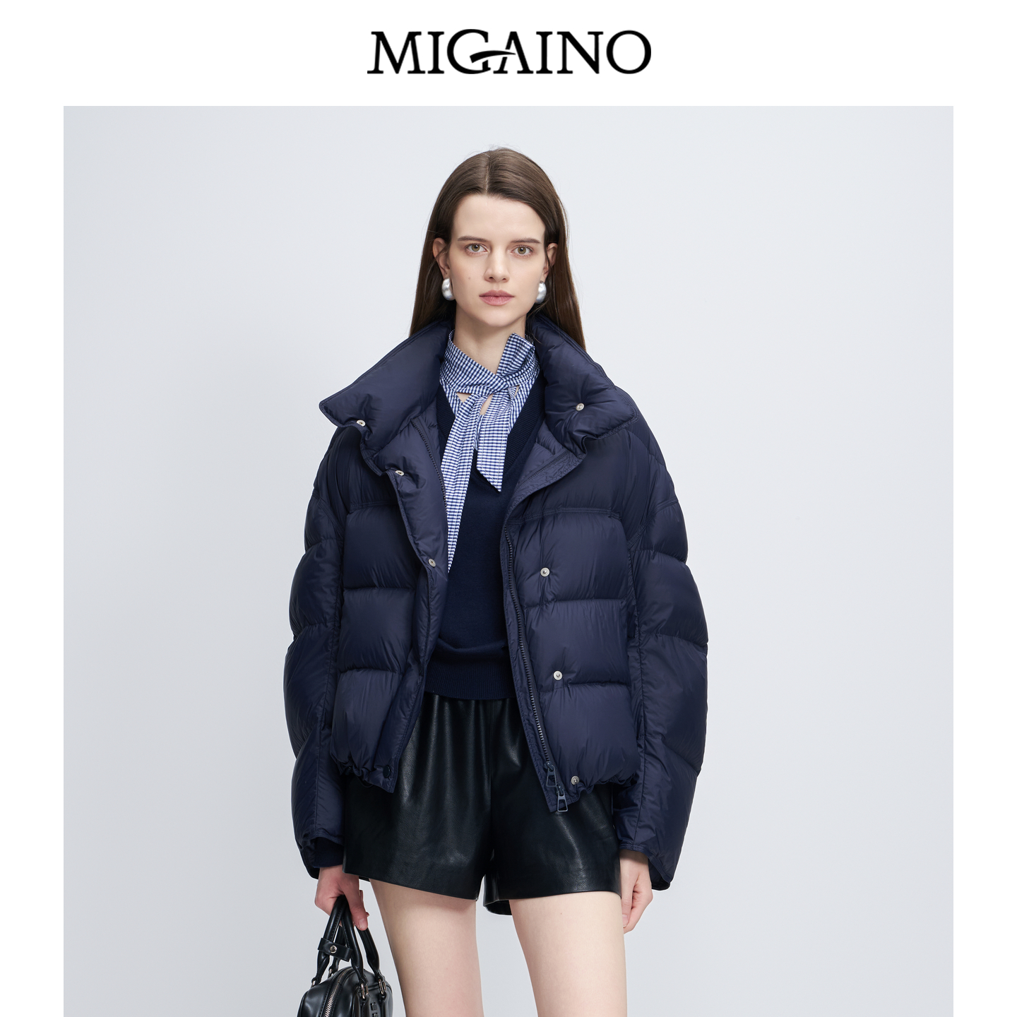 Migaino曼娅奴女装秋冬新款休闲时尚90白鸭绒保暖羽绒服MP42IA019