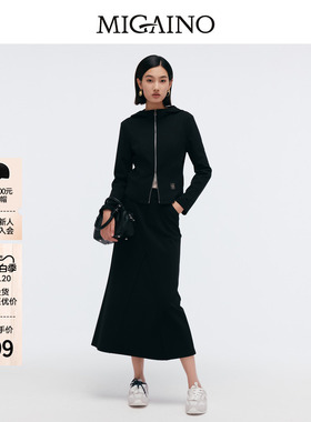 Migaino曼娅奴女装春新款休闲运动外套半裙两件套MP12MC009