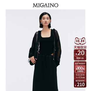 【商场同款】Migaino曼娅奴新款黑色镂空外套上衣女MP12JK261