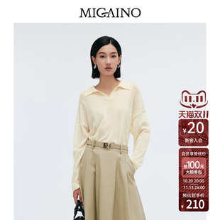 【商场同款】Migaino曼娅奴女装新款轻薄休闲针织衫MP12KW240