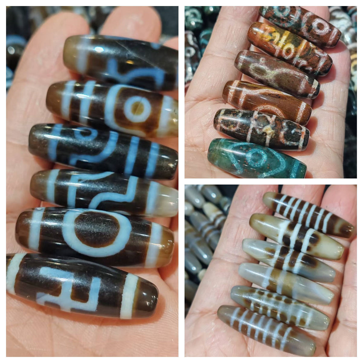 100颗/包 象雄朱砂天珠台湾工艺五线七线线珠散珠特价批发DIY吊坠