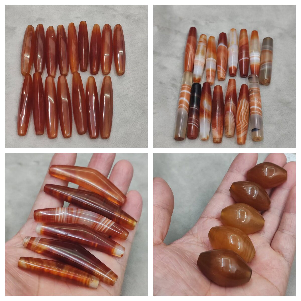 西亚红玉髓古珠牛角珠正宗古珠