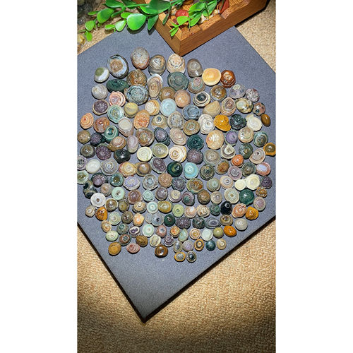 160颗/包 戈壁玛瑙眼睛原石戒面外蒙眼石独眼戒指DIY镶嵌吊坠戒指