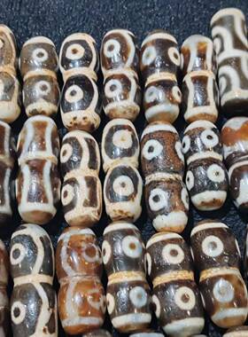 50颗/包 牙黄色玛瑙天珠30-35mm台湾高级工艺风化包浆老料散珠