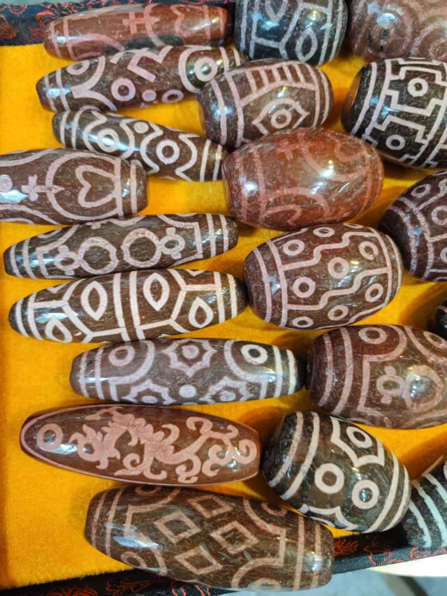 藏式象雄天珠图腾天珠摆件财神多眼龟甲等天原玛瑙男女佛堂室内装